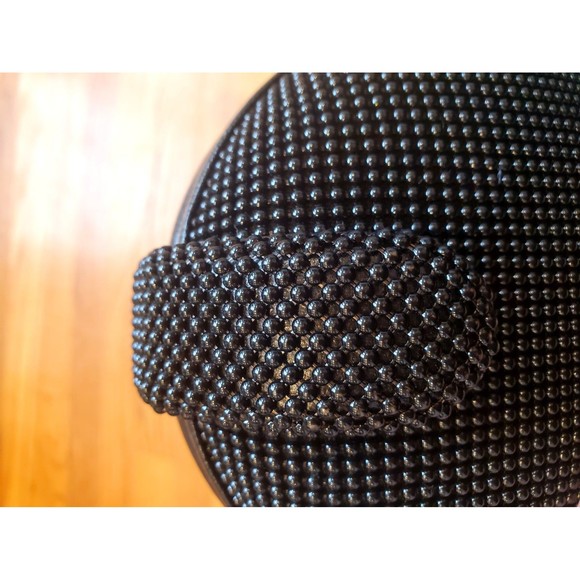 Vintage Whiting and Davis Round Beaded Black Purse w/ Chain Strap - Picture 4 of 7